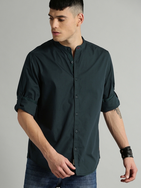 

Roadster Men Navy Regular Fit Solid Casual Shirt, Navy blue