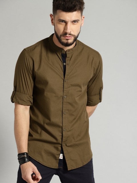 

Roadster Men Brown Regular Fit Solid Casual Shirt