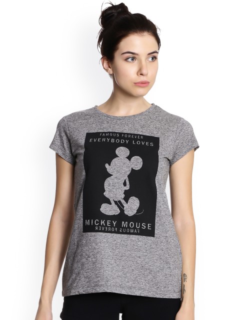 

Free Authority Women Grey Mickey Mouse Printed T-shirt