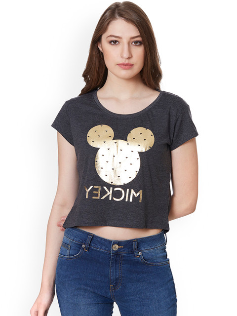 

Mickey & Friends Featured Grey Tshirt for Women, Grey melange