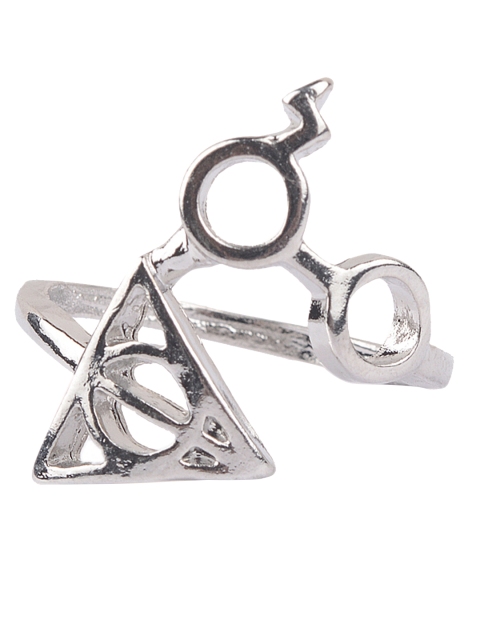 

EFG Women Harry Potter Official Deathly Hallows and Scar Mark Ring, Silver
