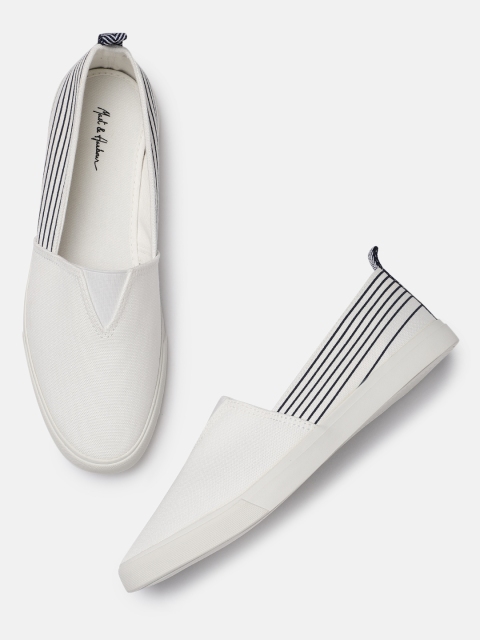 

Mast & Harbour Men White Slip-On Sneakers