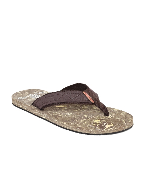 

Woodland Men Brown & Yellow Printed Thong Flip-Flops