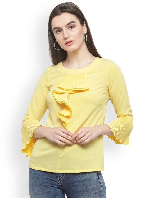 

plusS Women Yellow Solid Top