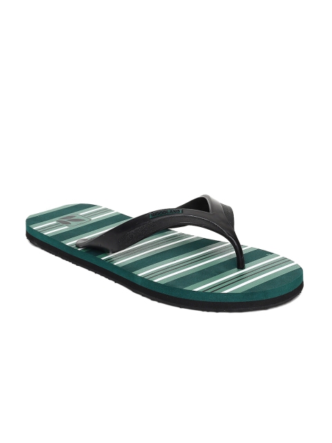 

Woodland Men Black & Green Striped Thong Flip-Flops