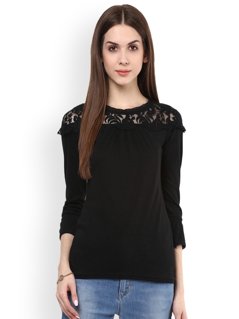 

plusS Women Black Solid Top