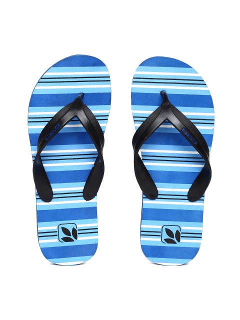 

Woodland Men Black & Blue Striped Thong Flip-Flops