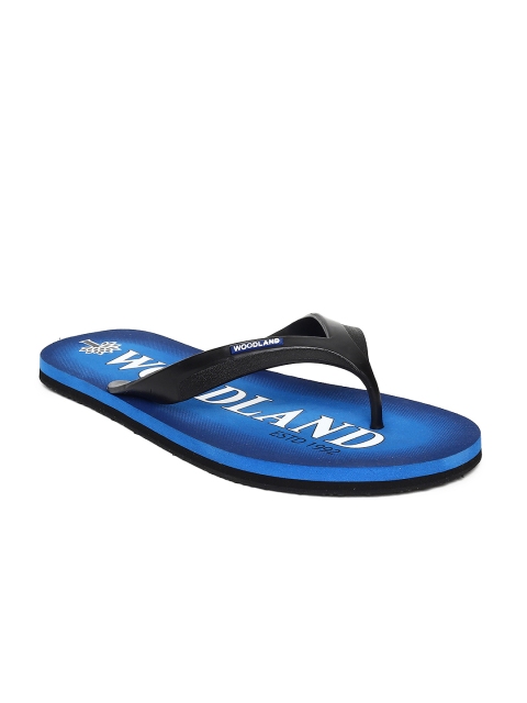 

Woodland Men Black & Blue Printed Thong Flip-Flops