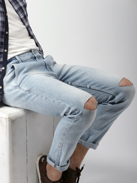 

Harvard Men Blue Slim Fit Mid-Rise Slash Knee Stretchable Jeans