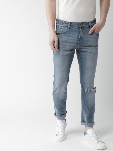 

Harvard Men Blue Slim Tapered Fit Mid-Rise Slash Knee Stretchable Jeans