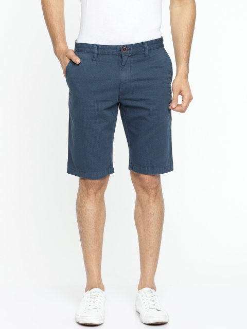 

Indian Terrain Men Navy Blue Printed Slim Fit Chino Shorts