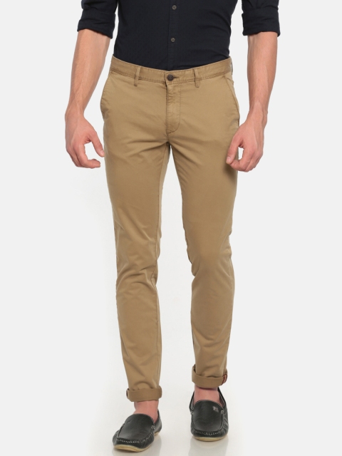 

Indian Terrain Men Khaki Kruger Skinny Fit Solid Chinos