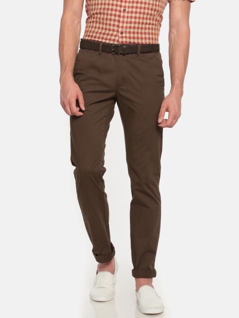 

Indian Terrain Men Brown Brooklyn Slim Fit Solid Chinos