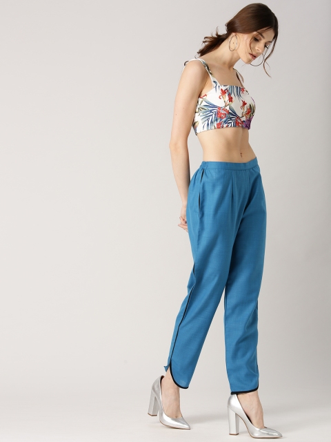 

Libas Women Blue Relaxed Fit Solid Trousers