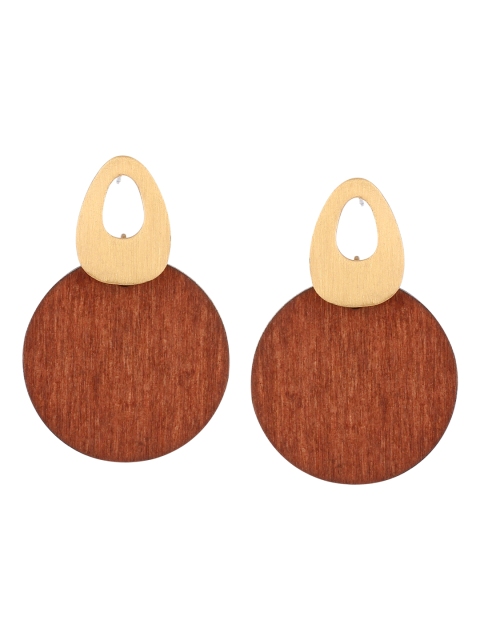 

Kazo Brown Circular Shaped Drop Earrings