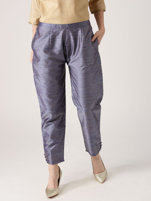 

Libas Women Blue Relaxed Fit Printed Trousers