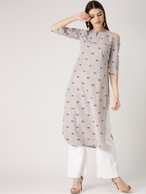 

Libas Women Multicoloured Striped Straight Kurta, Multi