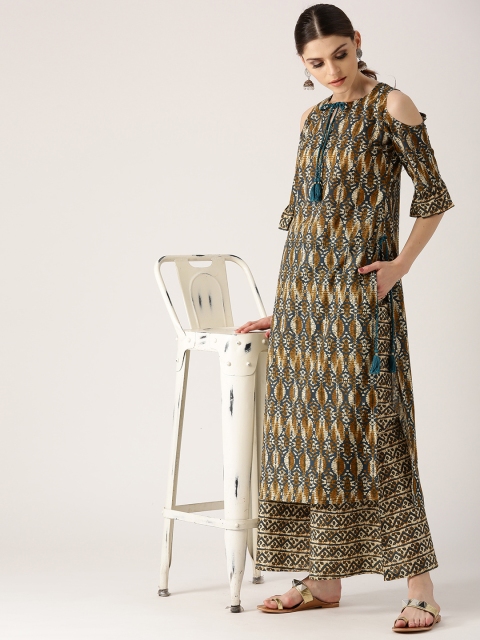 

Libas Women Blue & Beige Printed Kurta with Palazzos
