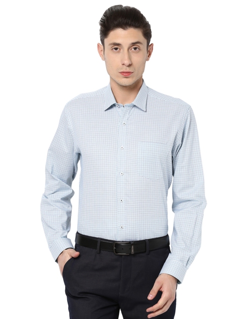 

Van Heusen Men Blue & White Regular Fit Checked Formal Shirt