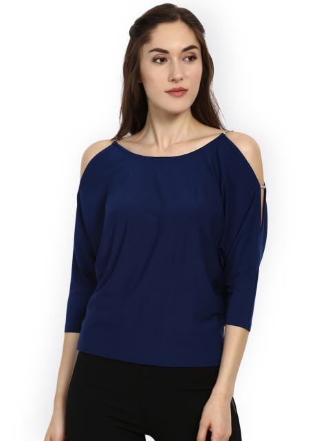 

Kazo Women Navy Blue Solid Top