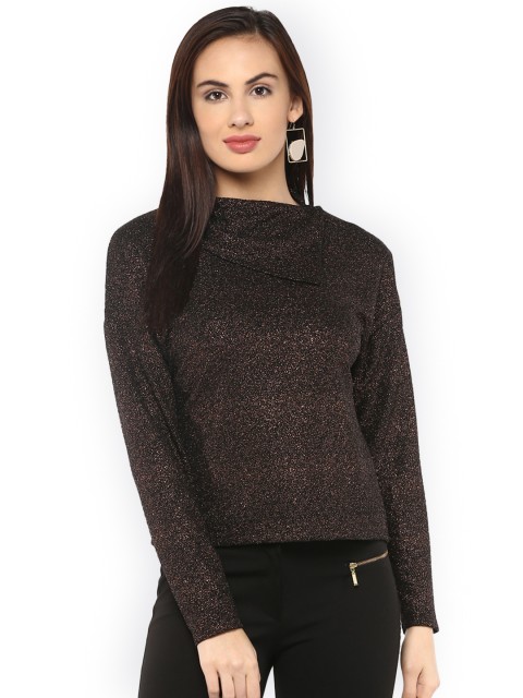 

Kazo Women Black Printed Boxy Top
