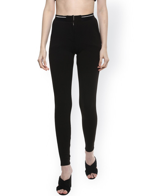 

Kazo Women Black Original Slim Fit Solid Regular Trousers