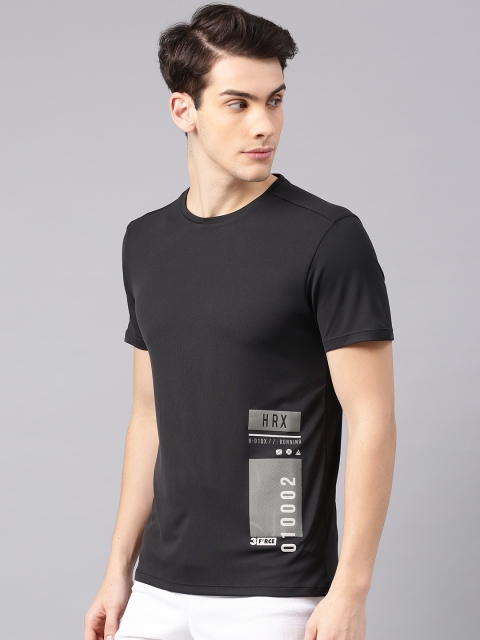 

HRX by Hrithik Roshan Men Black Printed Round Neck T-shirt