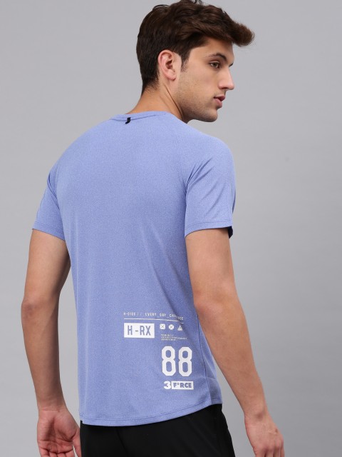 

HRX by Hrithik Roshan Men Blue Printed Round Neck T-shirt