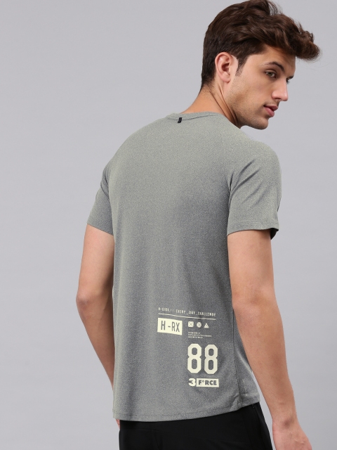 

HRX by Hrithik Roshan Men Charcoal Grey Solid Rapid-Dry Running T-shirt