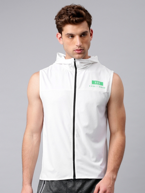 

HRX by Hrithik Roshan Men White Solid Sporty Jacket