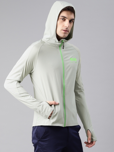 

HRX by Hrithik Roshan Men Grey Solid Rapid-Dry Lightweight Hooded Running Jacket