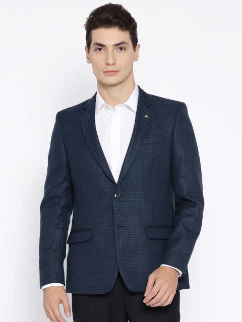 

Arrow Navy Blue Solid Single-Breasted Slim Fit Formal Blazer