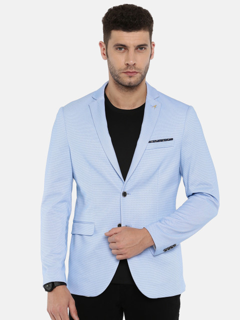 

Arrow Blue Printed Zero Calorie Fit Single-Breasted Casual Blazer