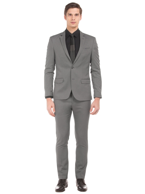 

Arrow New York Men Grey Solid Single-Breasted Formal Suit
