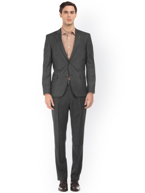 

Arrow Men Grey Solid Single-Breasted Regular Fit Formal Suit