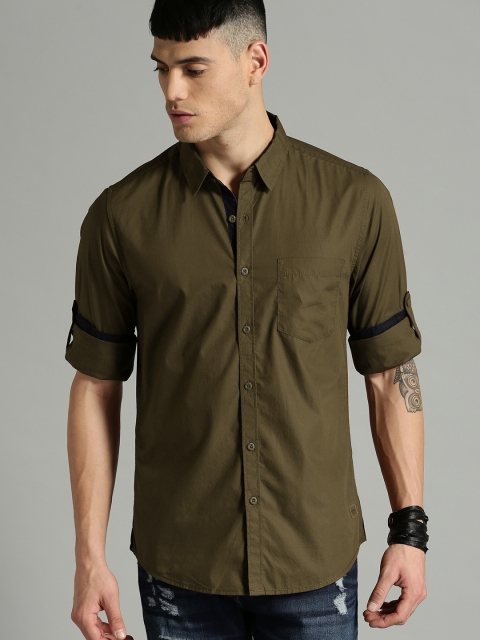 

Roadster Men Brown Regular Fit Solid Casual Shirt