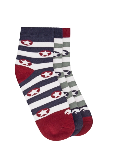 

JUMP USA Men Pack of 3 Ankle-Length Socks, Multi