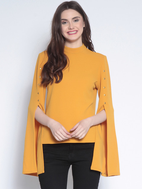 

Marie Claire Women Mustard Solid Top