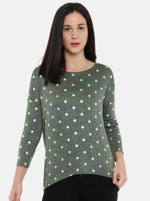 

ONLY Women Green Printed High-Low Top