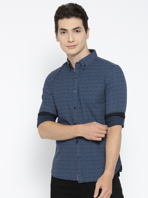 

CAMLA Men Navy Blue Slim Fit Printed Casual Shirt