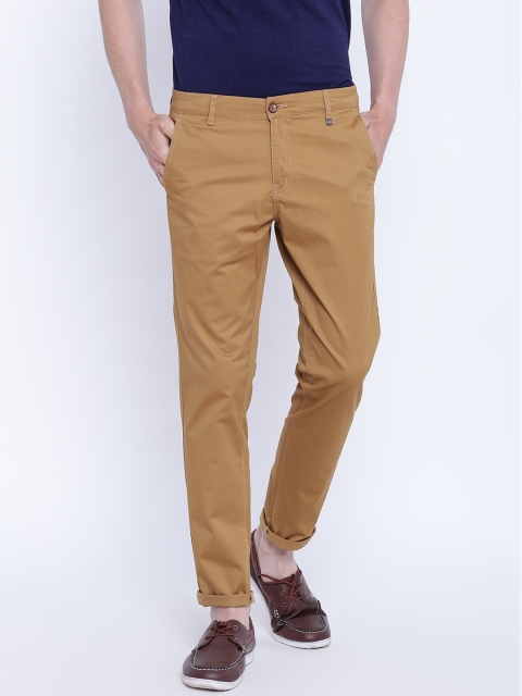 

CAMLA Men Tan Brown Regular Fit Solid Trousers