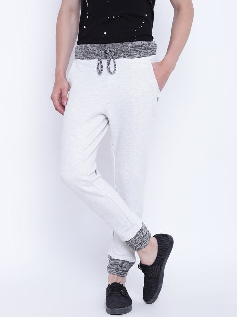 

CAMLA Men Off-White Solid Joggers