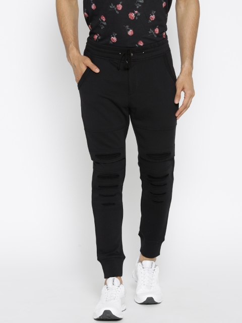 

CAMLA Men Black Regular Fit Solid Joggers