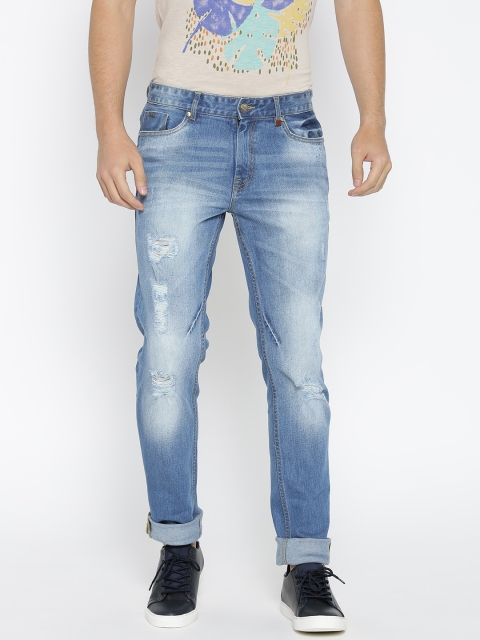 

CAMLA Men Blue Regular Fit Mid-Rise Mildly Distressed Jeans