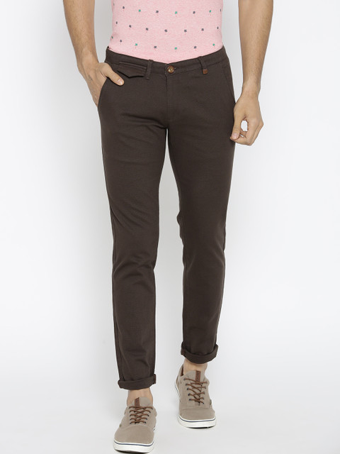 

CAMLA Men Coffee Brown Regular Fit Solid Trousers