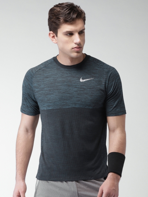

Nike Men Blue Printed Dry Medalist Running T-shirt
