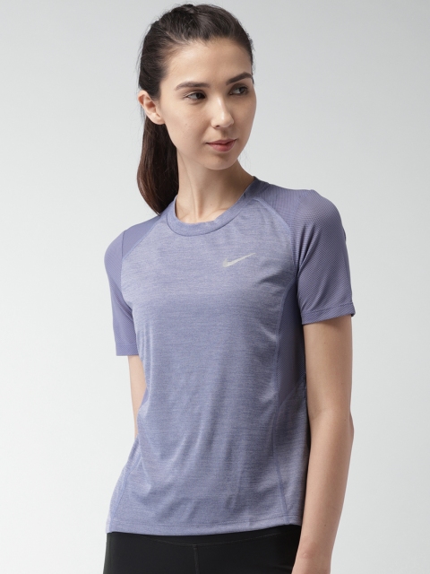 

Nike Women MILER Short-Sleeve Standard Fit Running Top, Purple