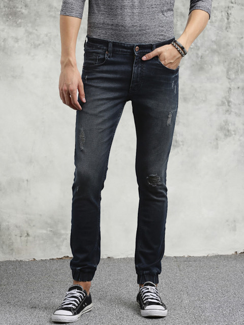 

Breakbounce Men Blue Slim Fit Low-Rise Mildly Distressed Jeans