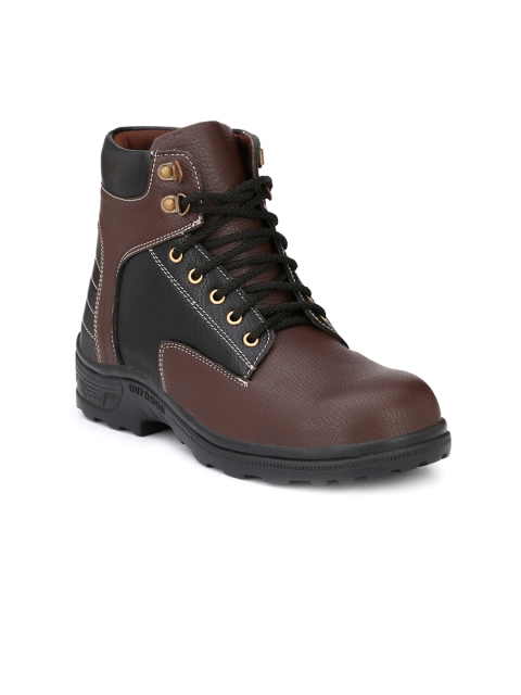 

Eego Italy Men Brown Colourblocked Synthetic Leather Mid-Top Trekking Shoes