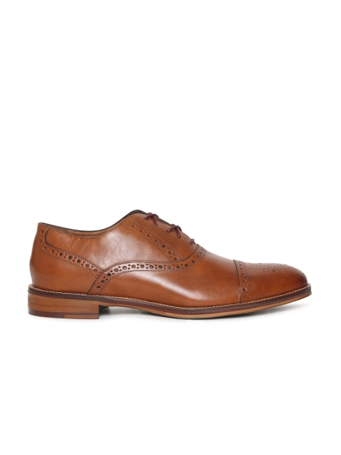

Johnston & Murphy Men Tan Brown Conard Cap Toe Genuine Leather Derbys